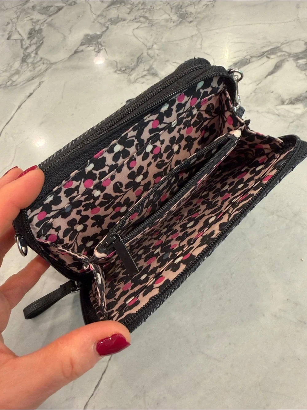 Vera Bradley Quilted Denim-Style Wristlet in Dark Blue-Gray - Picture 2 of 13